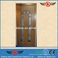 JK-P9098 calidad pvc laminado de madera puerta de vidrio de vidrio esmerilado